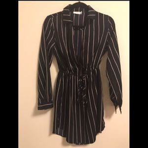 Lush Pinstripe Knee-Length Dress